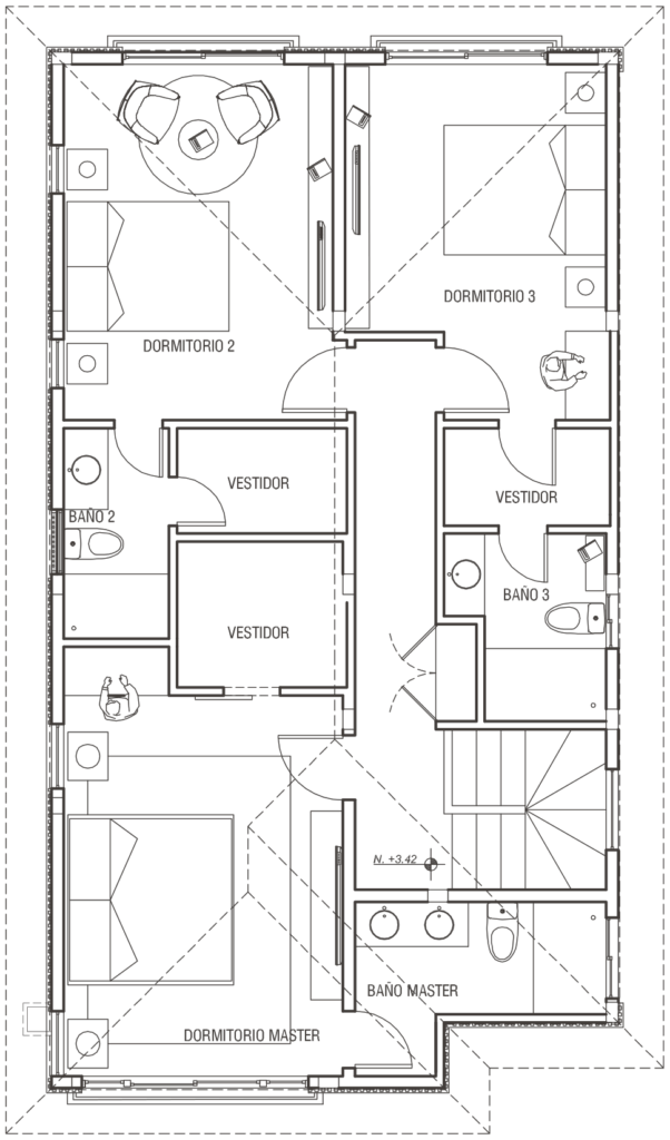 Plano de 1er piso alto del modelo Matisia