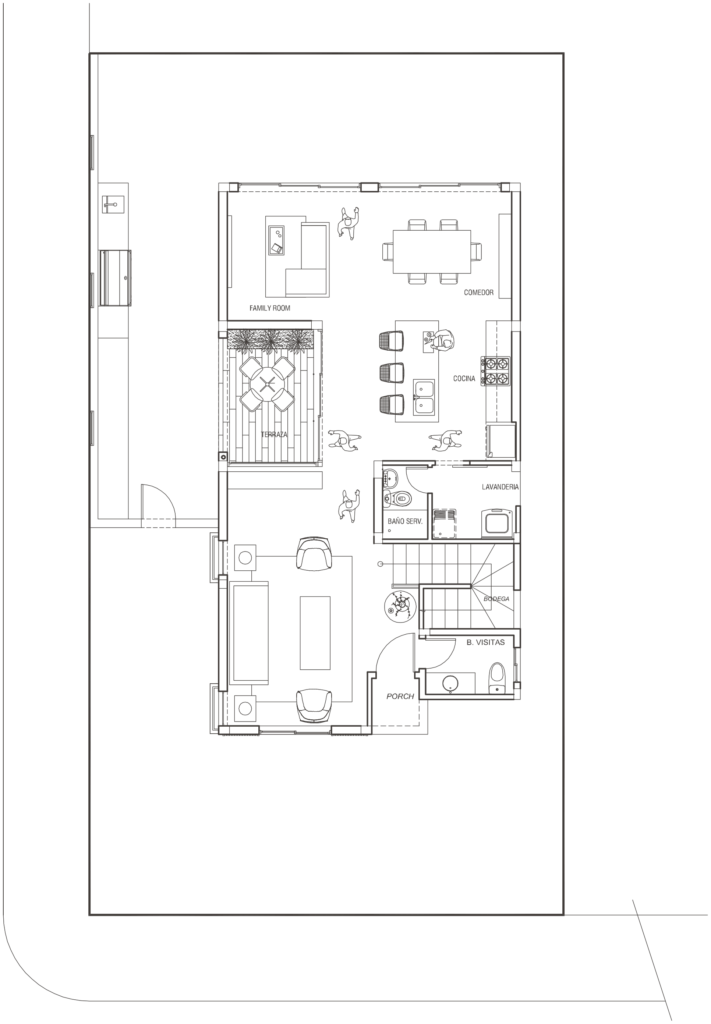 Plano de planta baja del modelo Matisia