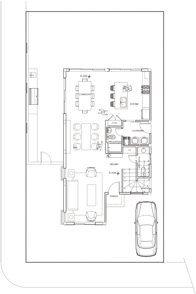 Plano de planta baja del modelo Mauria