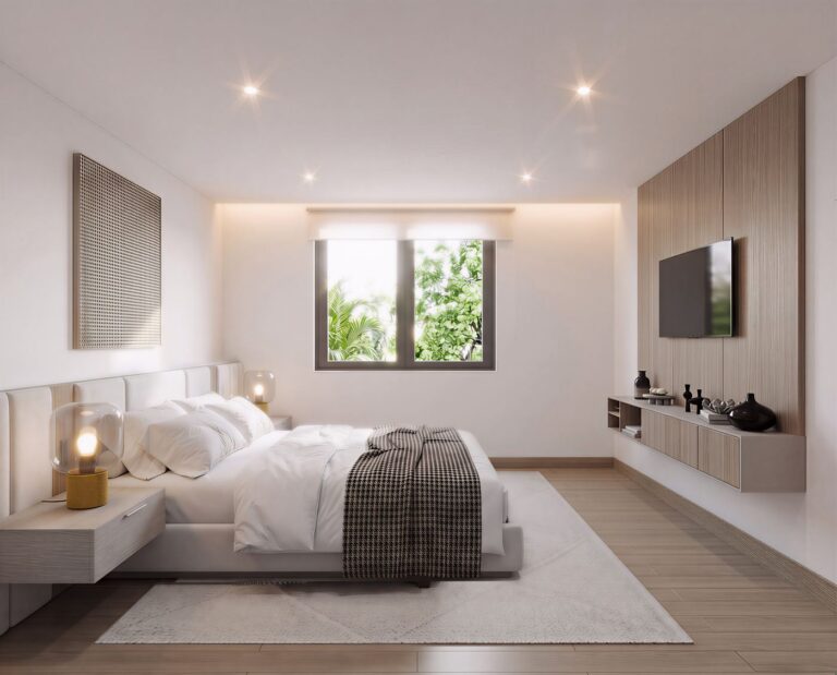 Dormitorio máster del modelo Ceíra